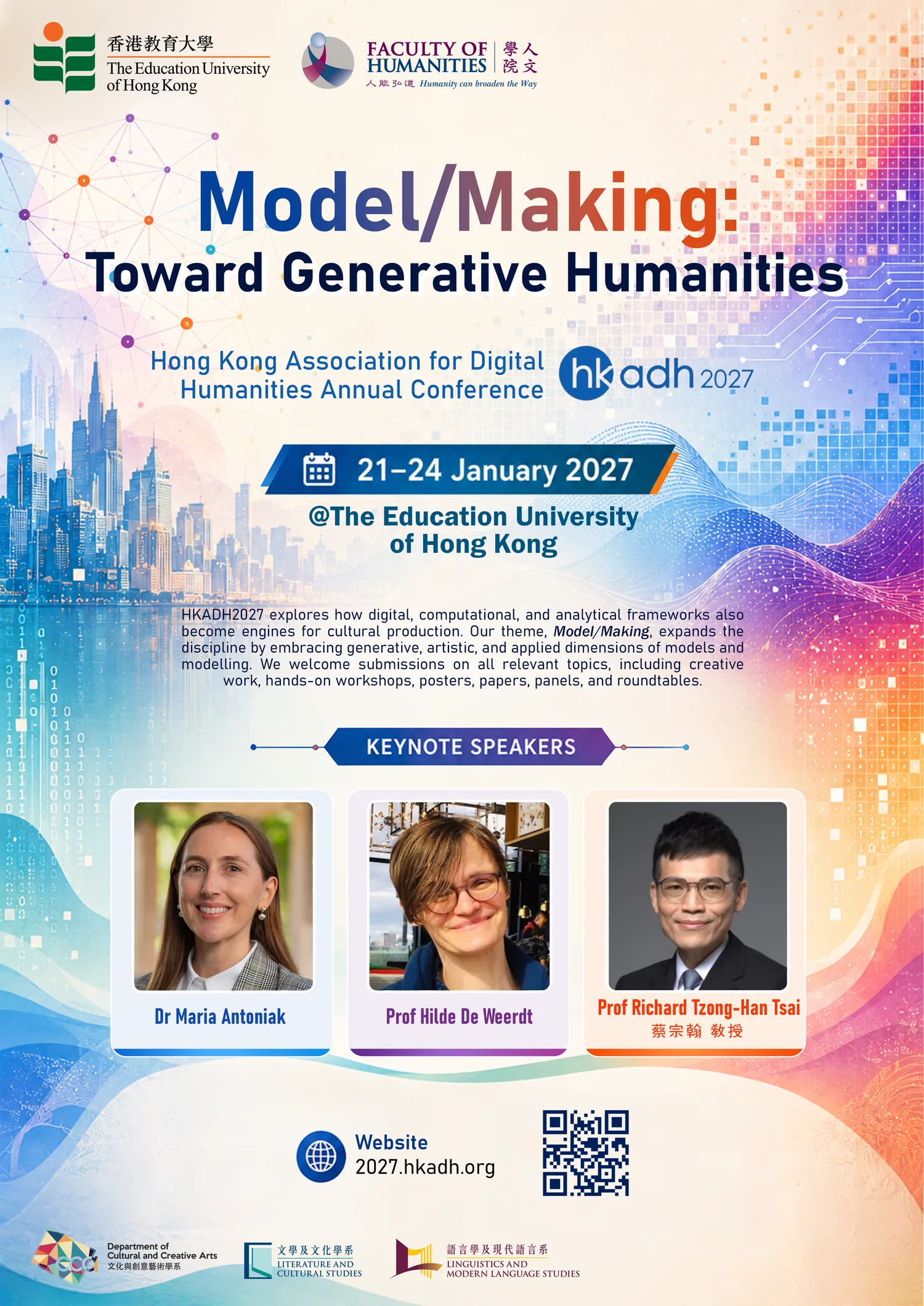 HKADH 2027 poster for Model/Making: Toward Generative Humanities
